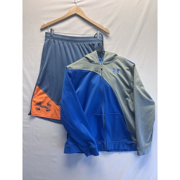 Under Armour Youth XL Lot Of 2 Shorts + Full Zip Hoodie - Picture 1 of 7